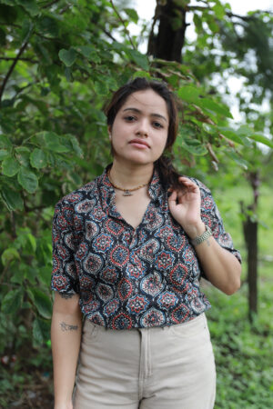 Hand Block Print Cotton Half Sleeve Kurta